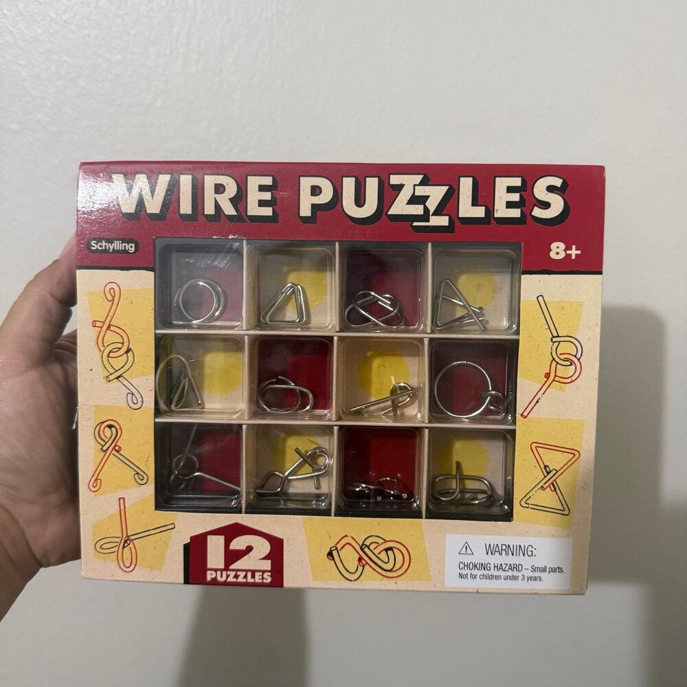 12pc. Schylling Wire Puzzle Set Brainteaser IQ Test
